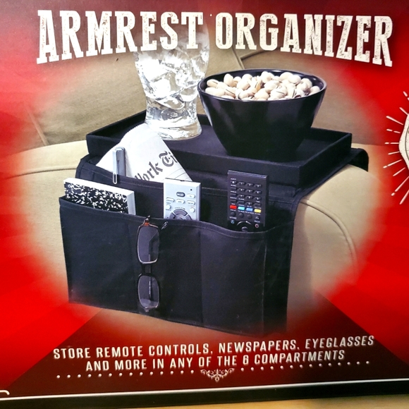 Armrest Organizer 6 Compartments with Arm Tray - Picture 6 of 8